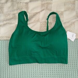 NWT Auden Women's Ribbed Lightly Lined Bralette in green size 2XL